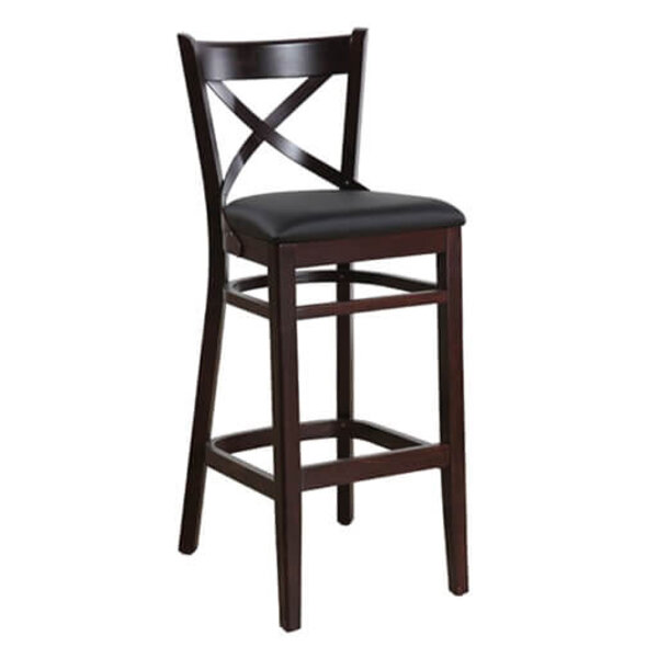 Barkruk | LILA | Kunstleer/Hout | Black | Wengé Frame | Indoor | 470x510x1100(h)mm