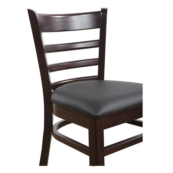 Barkruk | RIVA | Kunstleer/Hout | Black | Wengé Frame | Indoor | 470x510x1100(h)mm