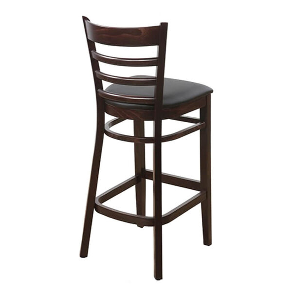 Barkruk | RIVA | Kunstleer/Hout | Black | Wengé Frame | Indoor | 470x510x1100(h)mm