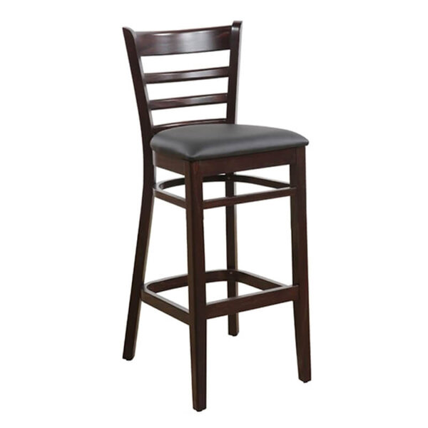 Barkruk | RIVA | Kunstleer/Hout | Black | Wengé Frame | Indoor | 470x510x1100(h)mm