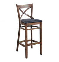 HC Barkruk | LILA | Kunstleer/Hout | Black | Eiken Frame | Indoor | 470x510x1100(h)mm 
