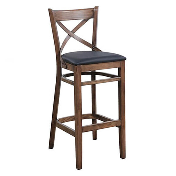 Barkruk | LILA | Kunstleer/Hout | Black | Eiken Frame | Indoor | 470x510x1100(h)mm