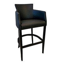HC Barkruk | OMEGA | Kunstleer/Hout | Black | Wengé Poten | Indoor | 570x560x1130(h)mm 