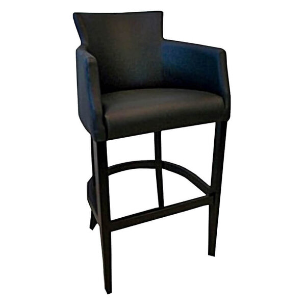 Barkruk | OMEGA | Kunstleer/Hout | Black | Wengé Poten | Indoor | 570x560x1130(h)mm