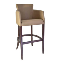 HC Barkruk | OMEGA | Kunstleer/Hout | Taupe | Wengé Poten | Indoor | 570x560x1130(h)mm 