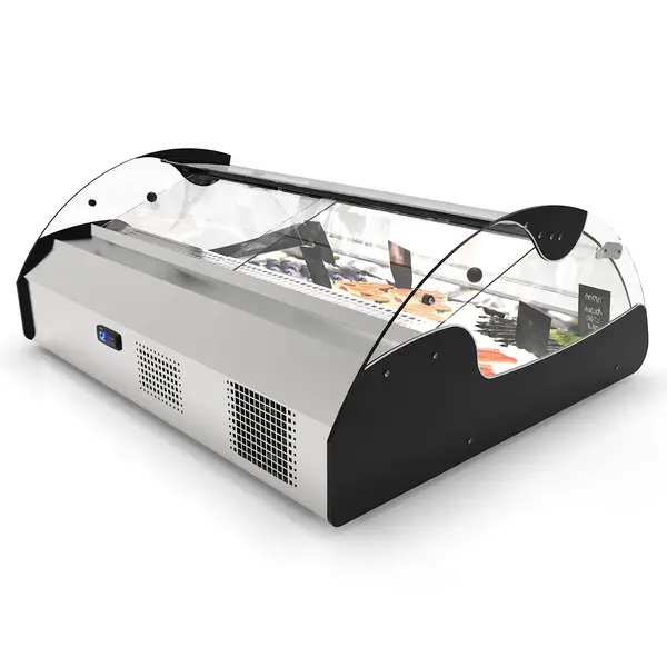 Viskoeltoonbank | XL | 0°C/+4°C | Plaatkoeling | Zelfbediening (Schuifraam) | Optioneel Onderstel | 680x882x400(h)mm