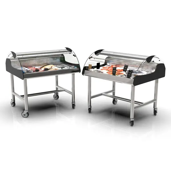 Viskoeltoonbank | XL | 0°C/+4°C | Plaatkoeling | Zelfbediening (Schuifraam) | Optioneel Onderstel | 680x882x400(h)mm