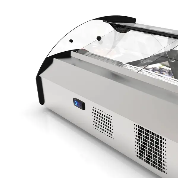 Viskoeltoonbank | XL | 0°C/+4°C | Plaatkoeling | Zelfbediening (Schuifraam) | Optioneel Onderstel | 680x882x400(h)mm