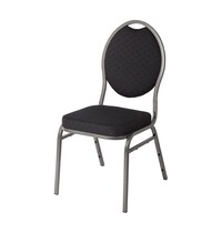 Bolero Banketstoelen | Stof/Staal | Black | Grijs Frame | Indoor | Stapelbaar | 4 Stuks | 430x530x900(h)mm