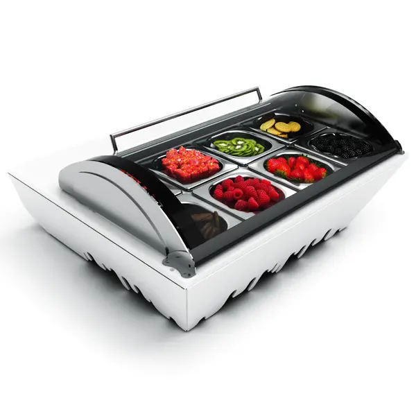 Opzetkoelvitrine | TOPPING BOX | 8x 1/6 GN | +2°C/+6°C | Geforceerd | 785x675x300/525(h)mm