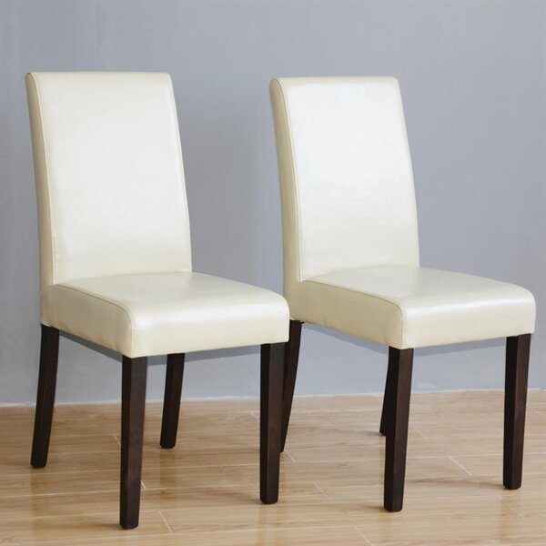 Stoelen | Kunstleer/Hout | Crème | Houtlook Poten | Indoor | 2 Stuks | 405x500x940(h)mm