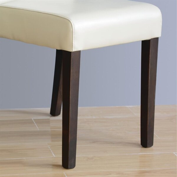 Stoelen | Kunstleer/Hout | Crème | Houtlook Poten | Indoor | 2 Stuks | 405x500x940(h)mm