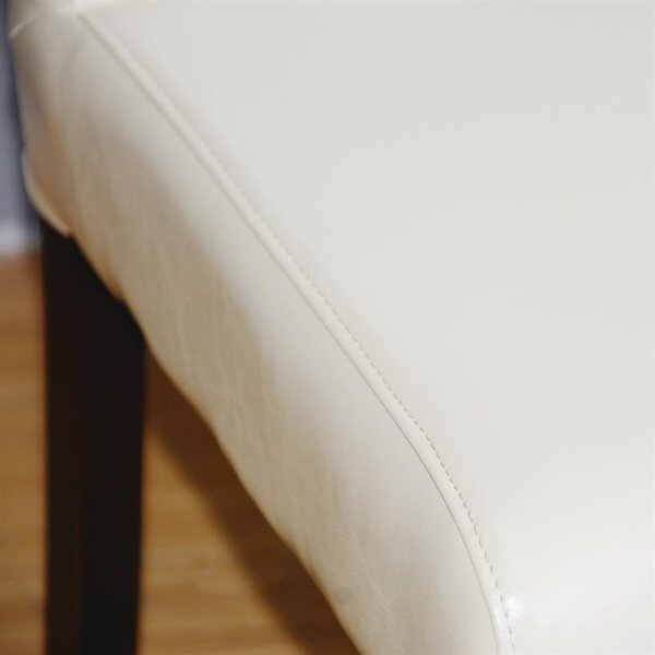 Stoelen | Kunstleer/Hout | Crème | Houtlook Poten | Indoor | 2 Stuks | 405x500x940(h)mm