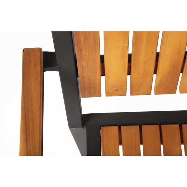 Stoelen | Hout/Staal | Hout (Acacia) | Zwart Frame | In-/Outdoor | Stapelbaar | 4 Stuks | 550x530x860(h)mm