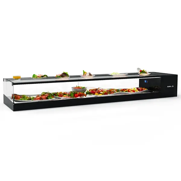 Tapasvitrine | LOGIC | Zwart | +2°C/+6°C | Statisch | 1 Niveau | 1680x380x225(h)mm