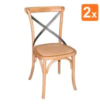 Bolero Stoelen | Rotan/Hout | Naturel | Indoor | 2 Stuks | 495x550x890(h)mm