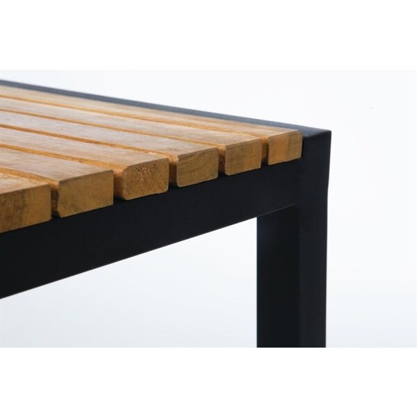 Barkrukken | Hout/Staal | Hout (Acacia) | Zwart Frame | In-/Outdoor | 2 Stuks | 350x350x750(h)mm