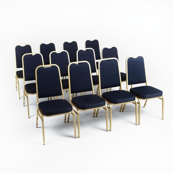 Banketstoelen | Stof/Staal | Blue | Goudkleurig Frame | Indoor | Stapelbaar | 4 Stuks | 440x450x895(h)mm