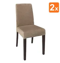 Bolero Stoelen | Stof/Hout | Beige | Houtlook Poten | Indoor | 2 Stuks | 410x530x945(h)mm
