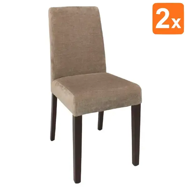 Stoelen | Stof/Hout | Beige | Houtlook Poten | Indoor | 2 Stuks | 410x530x945(h)mm
