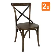 Bolero Stoelen | Hout | Walnut | Indoor | 2 Stuks | 495x550x890(h)mm