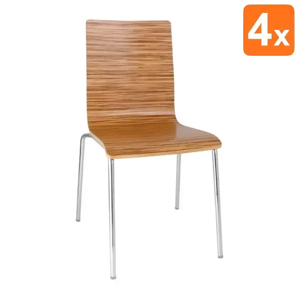 Stoelen | Hout/Staal | Hout (Eiken) | Grijze Poten | Indoor | Stapelbaar | 4 Stuks | 505x520x855(h)mm