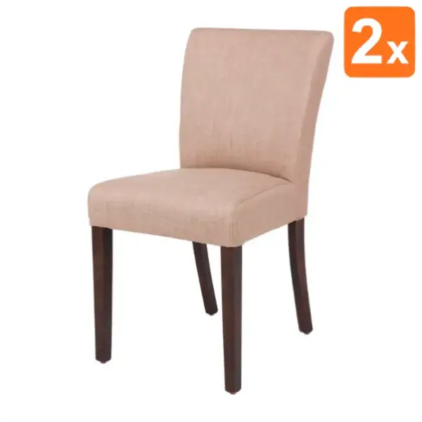 Stoelen | Polyurethaan/Hout | Beige | Houtlook Poten | Indoor | 2 Stuks | 460x575x860(h)mm