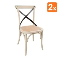 Bolero Stoelen | Rotan/Hout | Ecru | Indoor | 2 Stuks | 460x540x880(h)mm