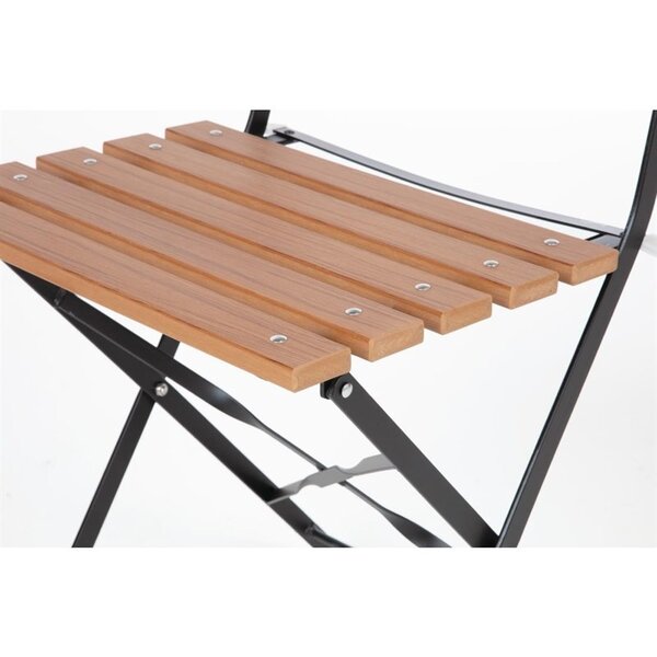 Opklapbare Stoelen | Hout/Staal | Houtlook | Zwart Frame | In-/Outdoor | 2 Stuks | 420x440x810(h)mm