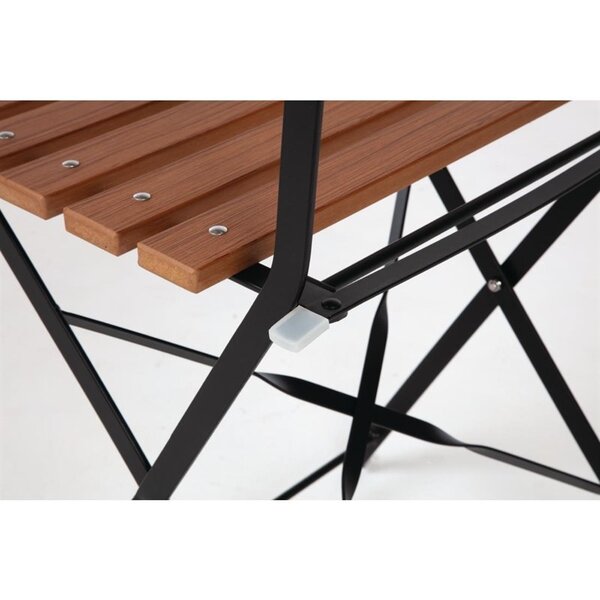 Opklapbare Stoelen | Hout/Staal | Houtlook | Zwart Frame | In-/Outdoor | 2 Stuks | 420x440x810(h)mm