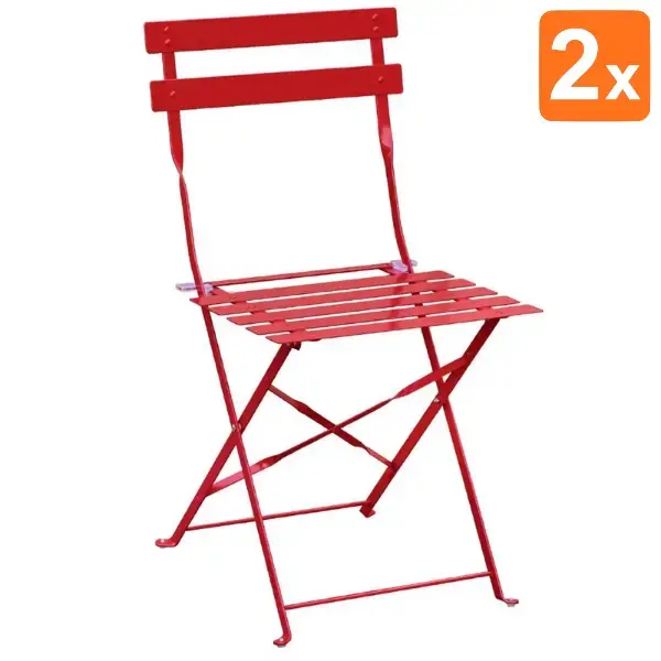 Opklapbare Stoelen | Staal | Red | In-/Outdoor | 2 Stuks | 387x471x800(h)mm