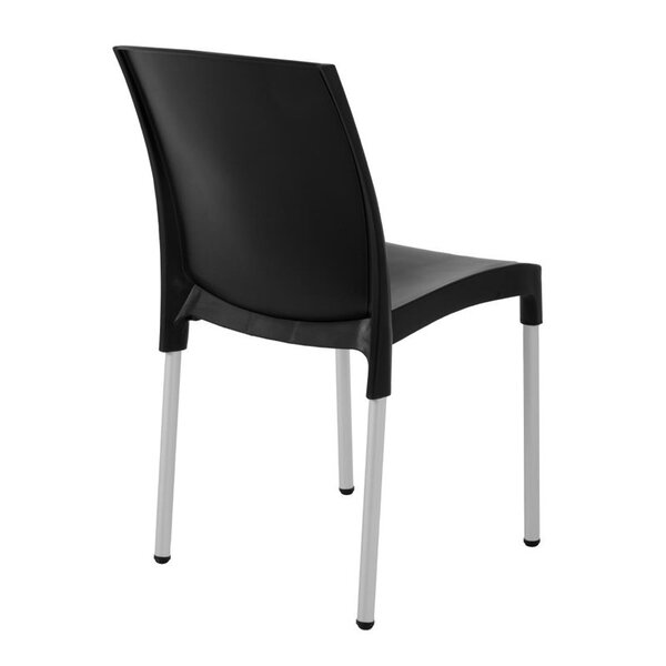 Stoelen | Kunststof/Aluminium | Black | Grijze Poten | In-/Outdoor | Stapelbaar | 4 Stuks | 590x550x760(h)mm