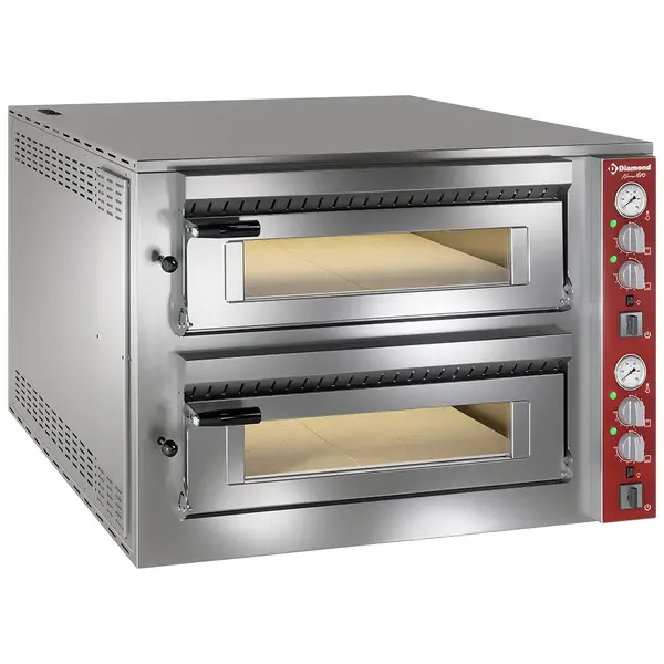 Pizzaoven | Elektrisch | 6+6x Ø35cm | 50°C/450°C | 15kW (400V) | Stapelbaar | 1060x1225x730(h)mm