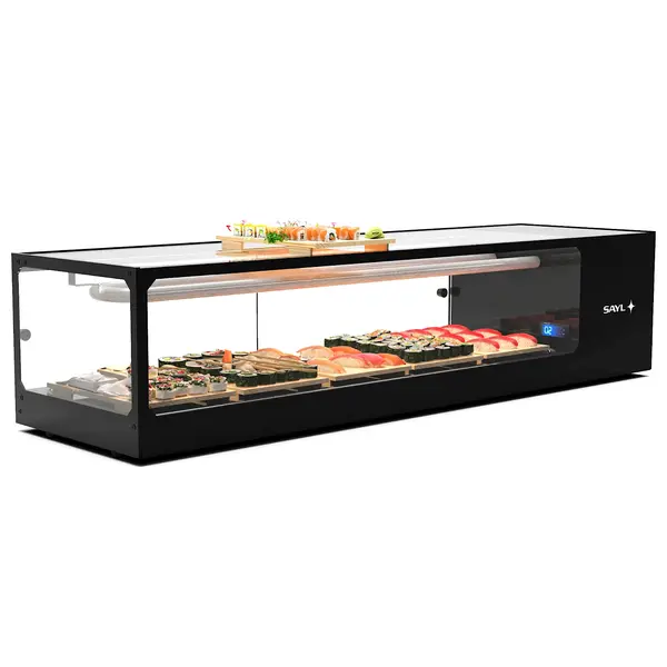 Sushivitrine | LOGIC | Zwart | 0°C/+4°C | Statisch | 1 Niveau | 1320x380x300(h)mm