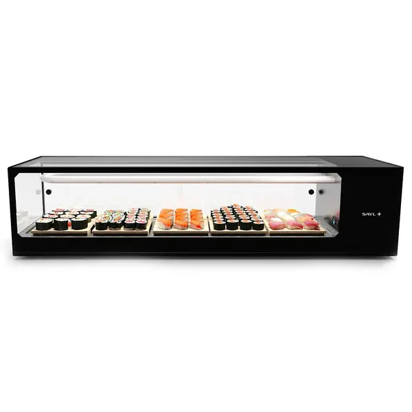 Sushivitrine | LOGIC | Zwart | 0°C/+4°C | Statisch | 1 Niveau | 1320x380x300(h)mm