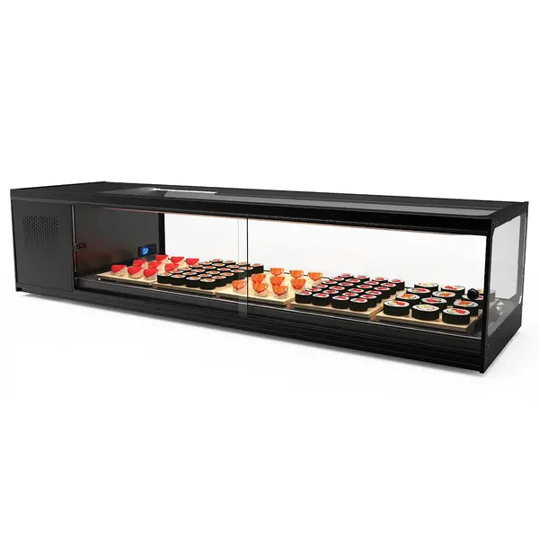 Sushivitrine | LOGIC | Zwart | 0°C/+4°C | Statisch | 1 Niveau | 1320x380x300(h)mm