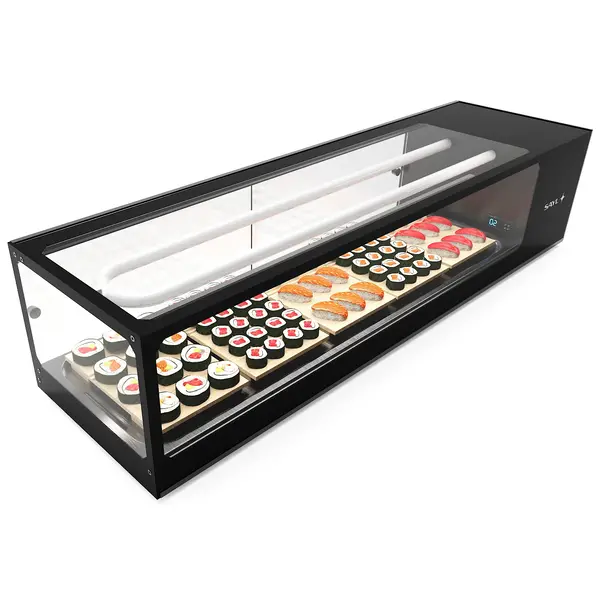 Sushivitrine | LOGIC | Zwart | 0°C/+4°C | Statisch | 1 Niveau | 1320x380x300(h)mm