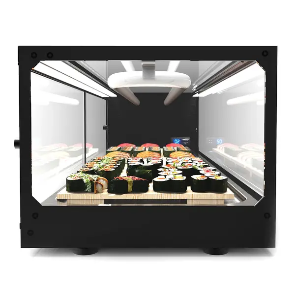 Sushivitrine | LOGIC | Zwart | 8x 1/3 GN | 0°C/+4°C | Statisch | 1 Niveau | 1680x380x300(h)mm