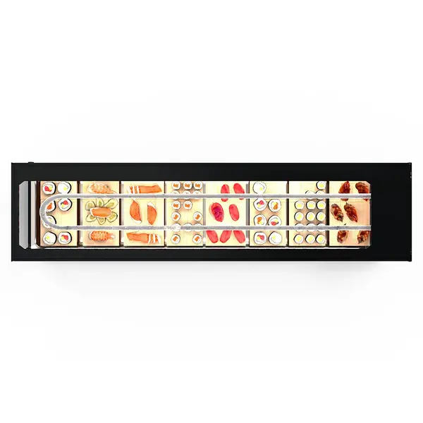 Sushivitrine | LOGIC | Zwart | 0°C/+4°C | Statisch | 1 Niveau | 1680x380x300(h)mm