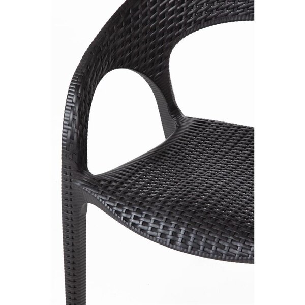 Stoelen | Kunststof | Black | In-/Outdoor | Stapelbaar | 4 Stuks | 550x595x820(h)mm