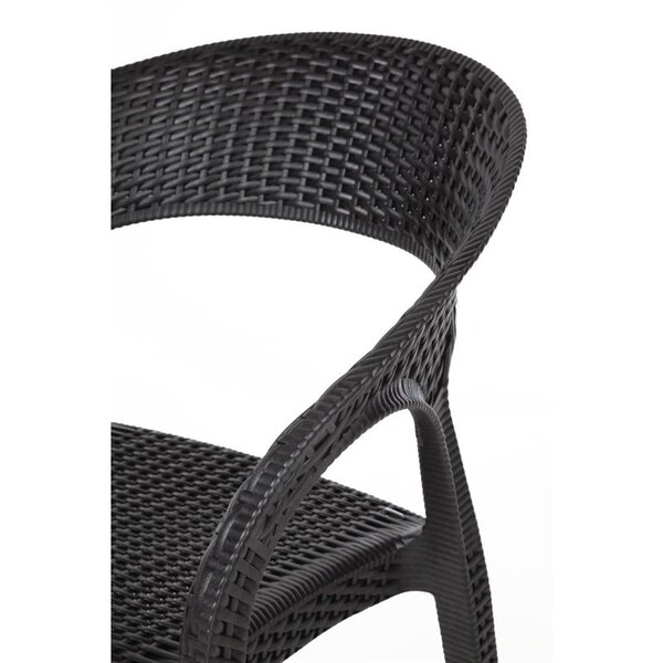 Stoelen | Kunststof | Black | In-/Outdoor | Stapelbaar | 4 Stuks | 550x595x820(h)mm