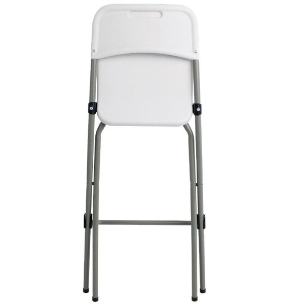 Opklapbare Barkrukken | Kunststof/Staal | White | Grijs Frame | In-/Outdoor | 2 Stuks | 505x445x1032(h)mm