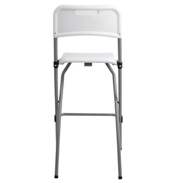 Opklapbare Barstoelen | Kunststof/Staal | White | Grijs Frame | In-/Outdoor | 2 Stuks | 505x445x1032(h)mm