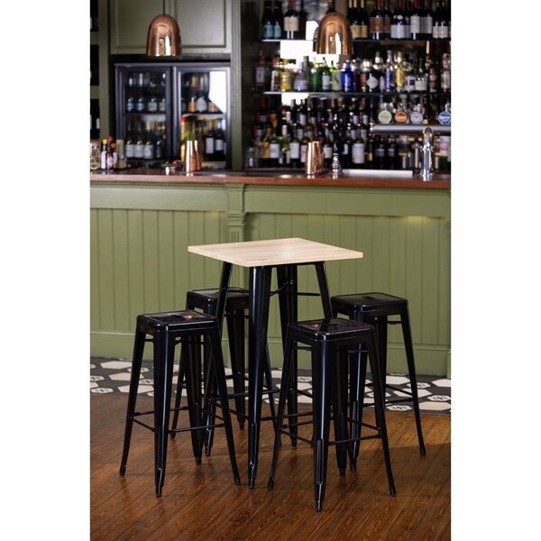 Barkrukken | BISTRO | Staal | Black | In-/Outdoor | Stapelbaar | 4 Stuks | 425x425x770(h)mm