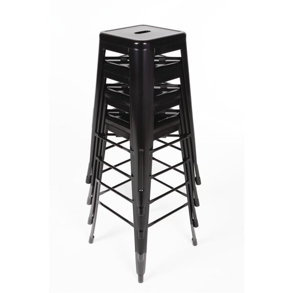 Barkrukken | BISTRO | Staal | Black | In-/Outdoor | Stapelbaar | 4 Stuks | 425x425x770(h)mm
