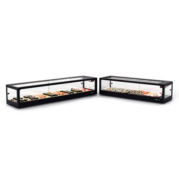 Sushivitrine | LOGIC | Zwart | 6x 1/3 GN | 0°C/+4°C | Statisch | 1 Niveau | Externe Koeling (Excl.) | 1190x380x300(h)mm