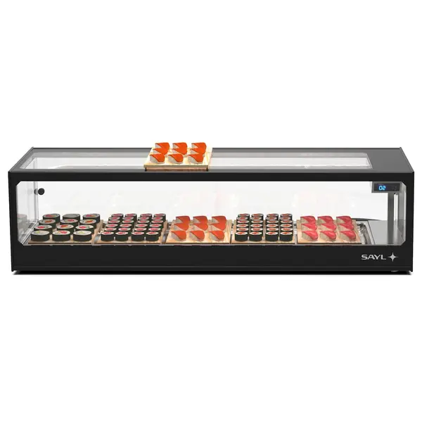 Sushivitrine | LOGIC | Zwart | 0°C/+4°C | Statisch | 1 Niveau | Externe Koeling (Excl.) | 1190x380x300(h)mm