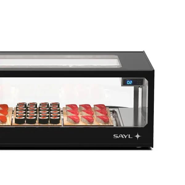Sushivitrine | LOGIC | Zwart | 0°C/+4°C | Statisch | 1 Niveau | Externe Koeling (Excl.) | 1190x380x300(h)mm