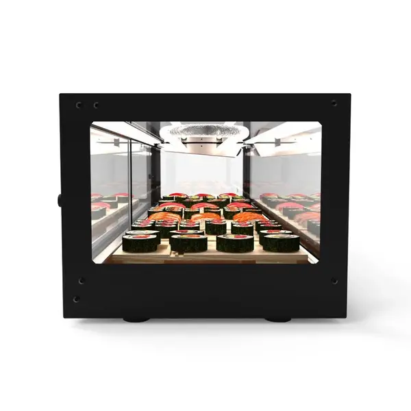 Sushivitrine | LOGIC | Zwart | 8x 1/3 GN | 0°C/+4°C | Statisch | 1 Niveau | Externe Koeling (Excl.) | 1540x380x300(h)mm