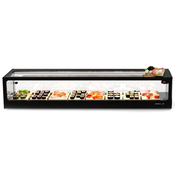 Sushivitrine | LOGIC | Zwart | 0°C/+4°C | Statisch | 1 Niveau | Externe Koeling (Excl.) | 1540x380x300(h)mm